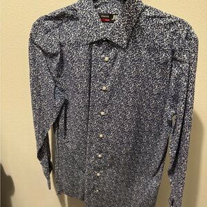 J. Crew Blue and White Casual Button Down Shirt